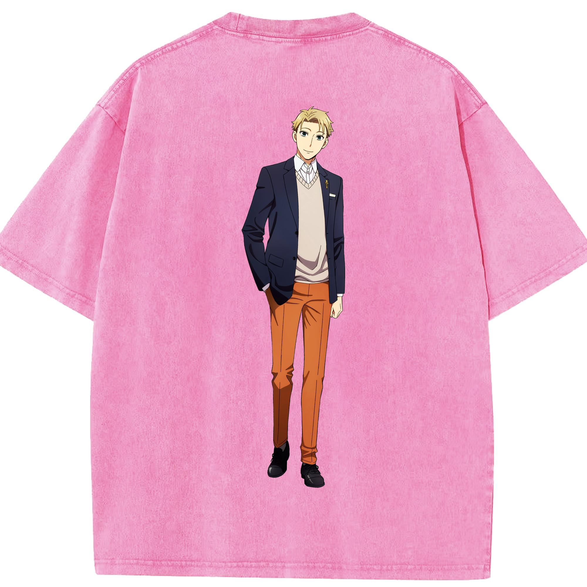 （画像用） SPY×FAMILY间谍家家酒 綿100% ヴィンテージ風 半袖Tシャツ（背面プリント）